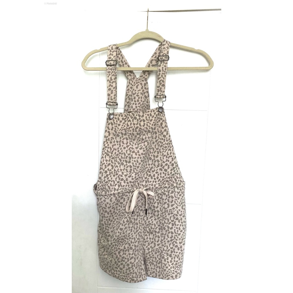 Z SUPPY bib Romper Cheetah Print